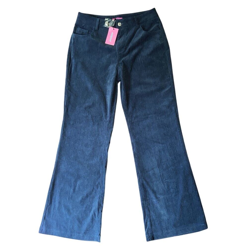 NWT Edikted High-Rise Flared Blue Corduroy Jeans Small